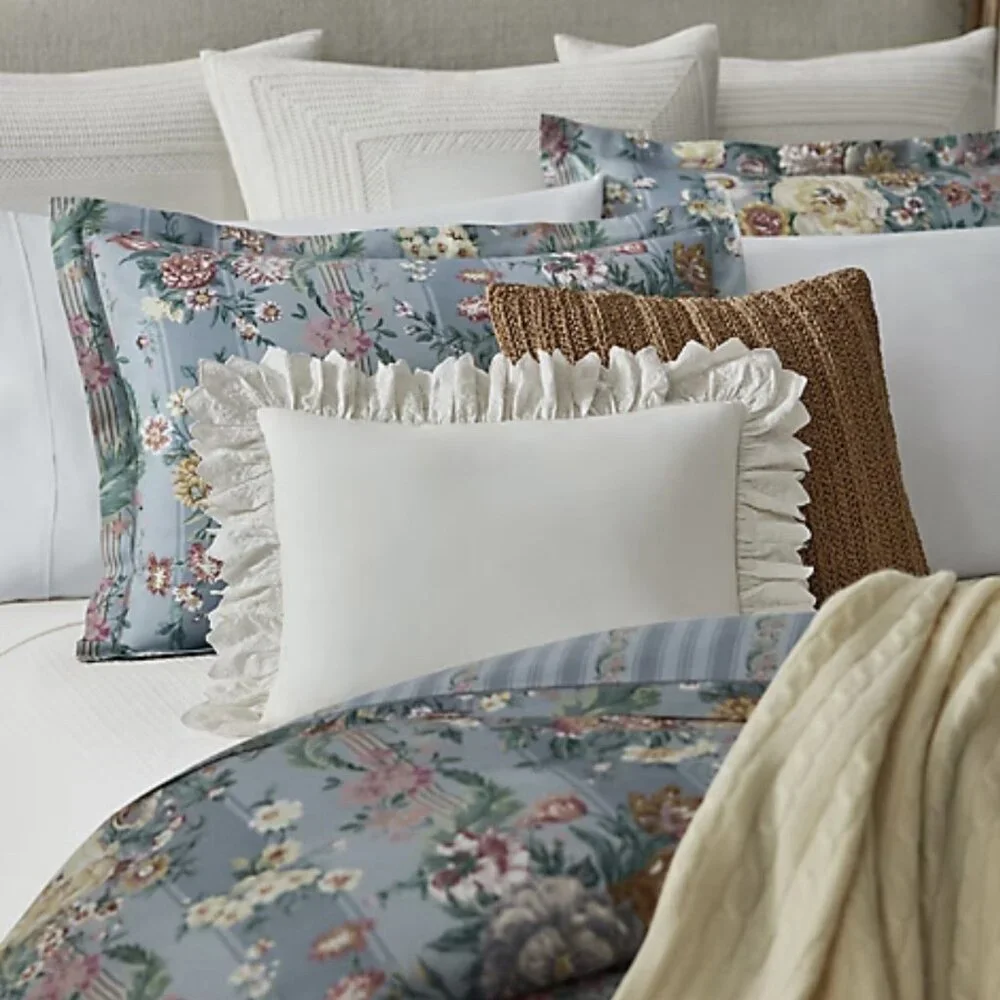 New Ralph Lauren ADALIA Large Floral FULL/QUEEN Size Duvet Cover 100% Cotton - Picture 7 of 8